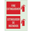 BradyGlo Bilingual Fire Extinguisher Sign sku:90518