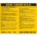 ACID, LIQUID N.O.S. Labels sku:93480