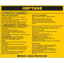HEPTANE Labels sku:93545