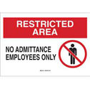 RESTRICTED AREA No Admittance Employees Only Sign sku:122363