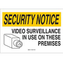 SECURITY NOTICE Video Surveillance In Use On These Premises Sign sku:122553