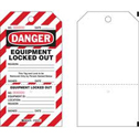 Tarjeta perforada de dos partes - DANGER Equipment Locked Out