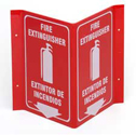 Bilingual V Fire Extinguisher Sign sku:V3FE15A