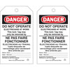 DANGER Do Not Operate Electricians At Work Lockout Tagout Tags - French/ English