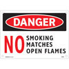 DANGER No Smoking Matches Open Flames Sign