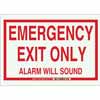 BradyGlo Emergency Exit Only Alarm Will Sound Emergency Exit Only Alarm Will Sound Sign