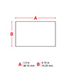 Etiquetas envolventes autolaminables de vinilo para impresoras con núcleo chico de 1" - 0.75" x 1.5" todo blanco 4