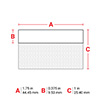 Etiquetas envolventes autolaminables de vinilo con cinta de impresión para la impresora IDXPERT - 1" x 1.75", negro sobre blanco / transparente 2