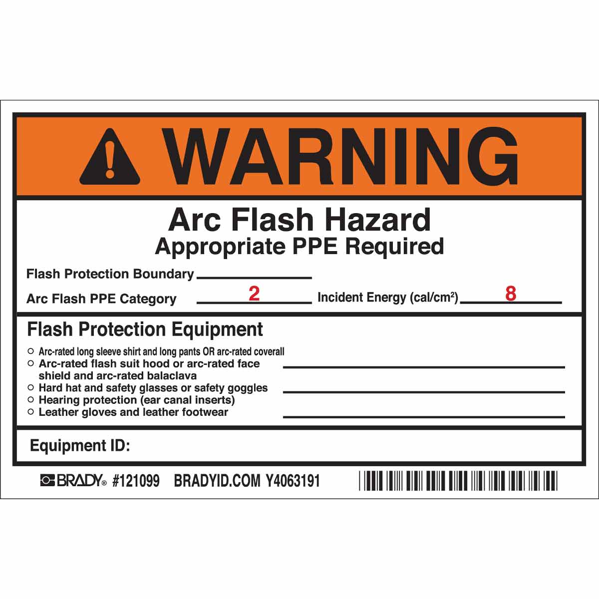 It is a photo of Bewitching Arc Flash Warning Label This is a photo of Bewitching Arc Flash Warning Label