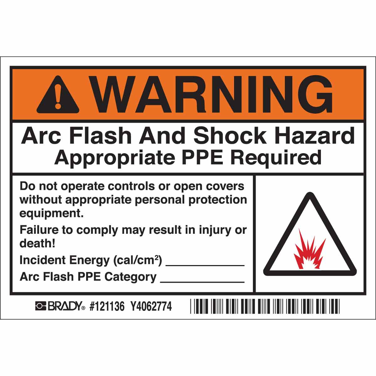 It's just an image of Juicy Arc Flash Warning Label This is a photo of Juicy Arc Flash Warning Label